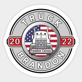 FREEDOM CONVOY TRUCK BRANDON - TRUCKERS FOR FREEDOM - USA FREEDOM CONVOY 2022 TRUCKERS BLACK Sticker